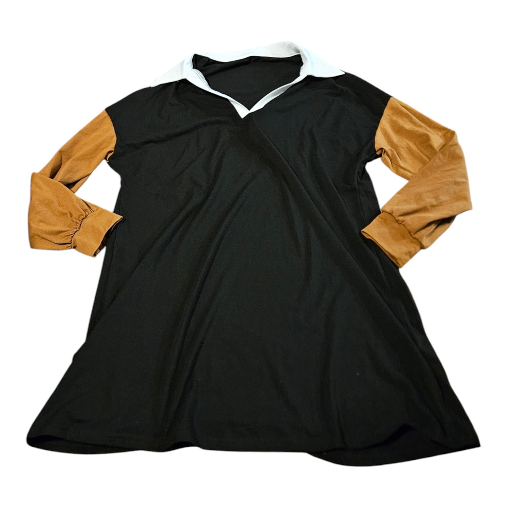 Shein Medium Black and Yellow Pullover Shirt Dress